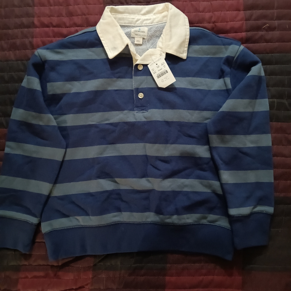 Boys' rugby crewneck sweatshirt in french terry